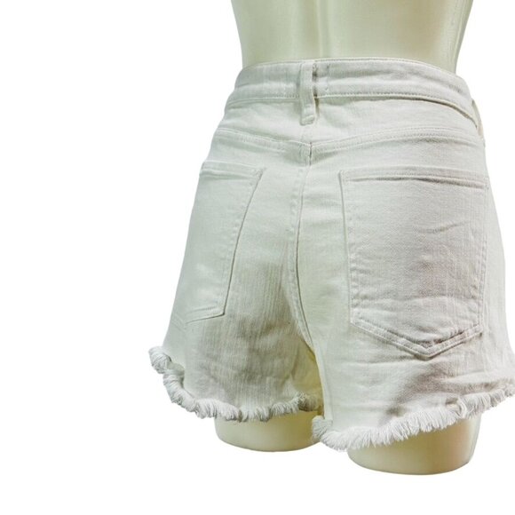 PISTOLA Women's Shorts White Cotton Denim Jean Frayed Edge Hem Stretch Size 32 - Picture 5 of 15
